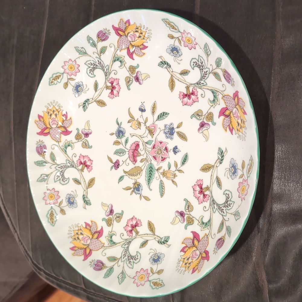 Minton China Haddon Hall Green 11" Serving Bowl Dish Pasta New